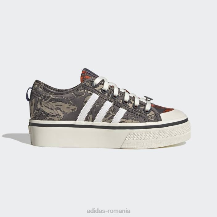 Adidas pantofi portocalii nizza platformă femei alb/portocaliu 2JBN22162
