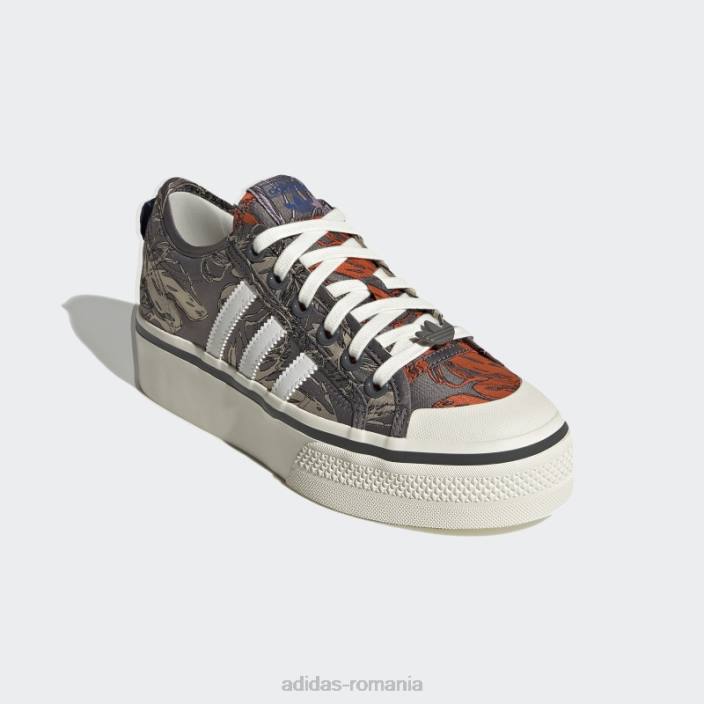 Adidas pantofi portocalii nizza platformă femei alb/portocaliu 2JBN22162