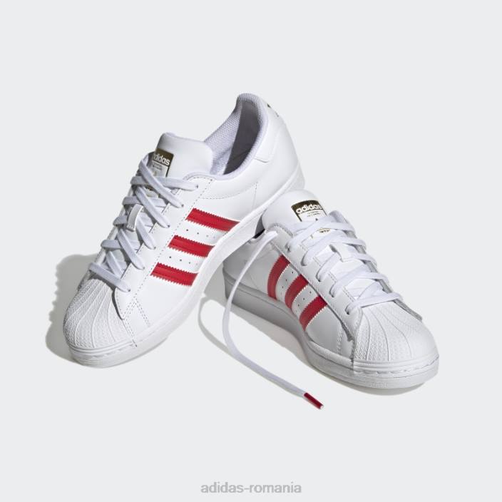 Adidas pantofi superstar aurii metalici moda femei alb/stacojiu/auriu metalic 2JBN22094