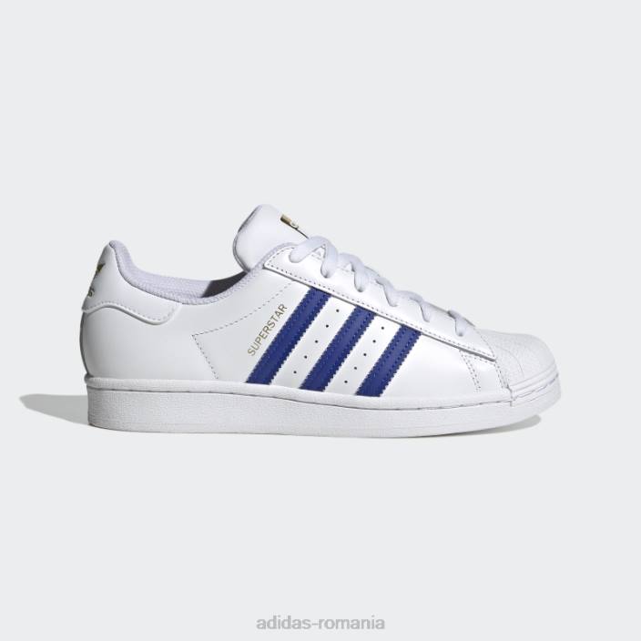 Adidas pantofi superstar de moda aurii metalici femei alb/albastru/auriu metalic 2JBN22072