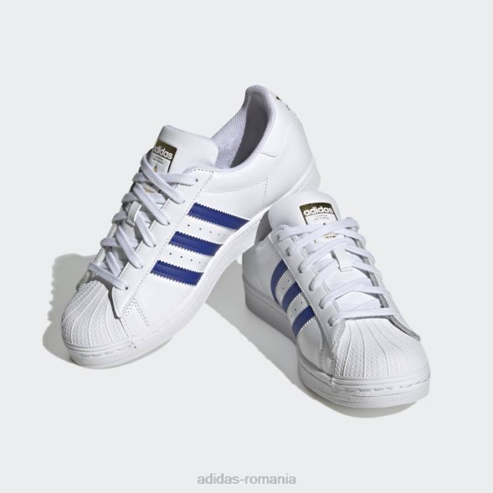 Adidas pantofi superstar de moda aurii metalici femei alb/albastru/auriu metalic 2JBN22072