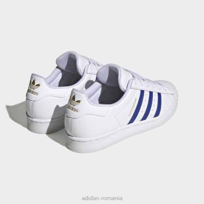 Adidas pantofi superstar de moda aurii metalici femei alb/albastru/auriu metalic 2JBN22072