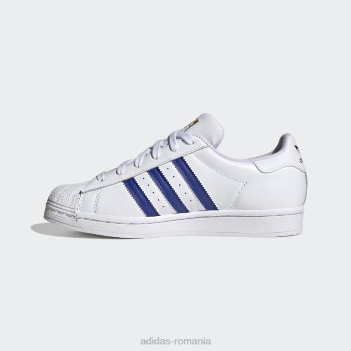 Adidas pantofi superstar de moda aurii metalici femei alb/albastru/auriu metalic 2JBN22072