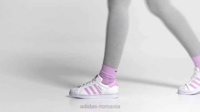 Adidas superstar albă pantofii ei vegani adidas femei alb/liliac/roz 2JBN22167