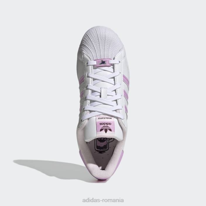 Adidas superstar albă pantofii ei vegani adidas femei alb/liliac/roz 2JBN22167