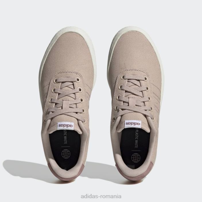 Adidas taupe vulc raid3r lifestyle skateboarding pantofi de branding cu 3 dungi femei taupe/alb/violet 2JBN21970