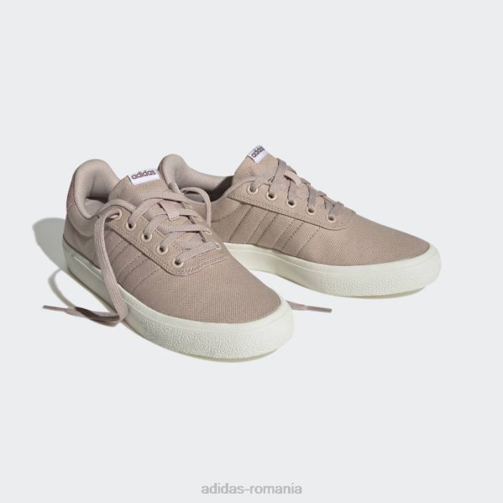Adidas taupe vulc raid3r lifestyle skateboarding pantofi de branding cu 3 dungi femei taupe/alb/violet 2JBN21970