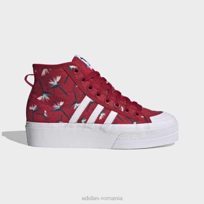 Adidas thebe magugu nizza platform pantofi mijlocii roșii femei roșu/alb/negru 2JBN22184