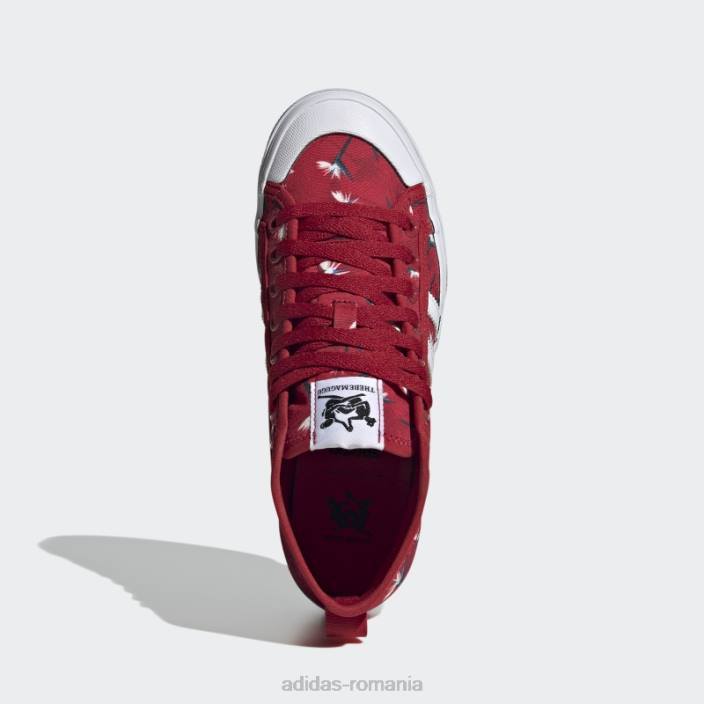 Adidas thebe magugu nizza platform pantofi mijlocii roșii femei roșu/alb/negru 2JBN22184