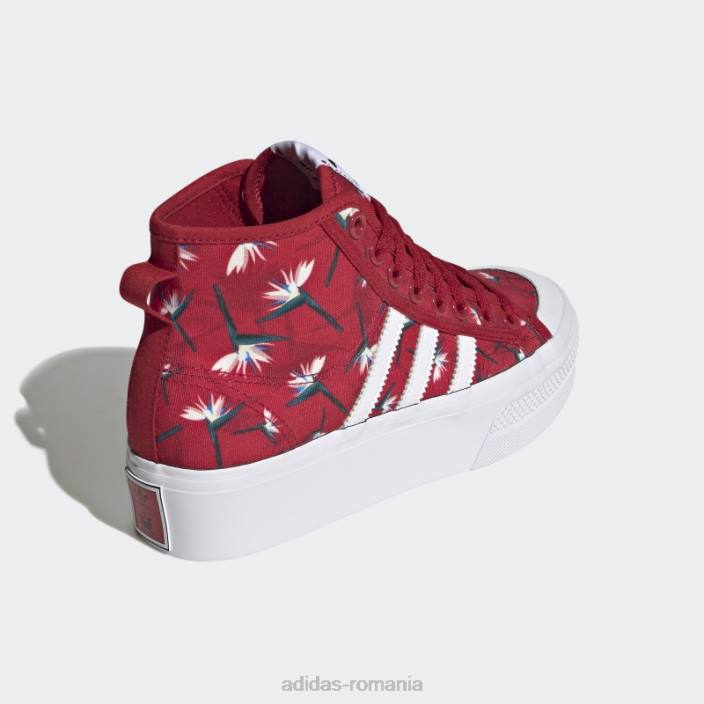Adidas thebe magugu nizza platform pantofi mijlocii roșii femei roșu/alb/negru 2JBN22184