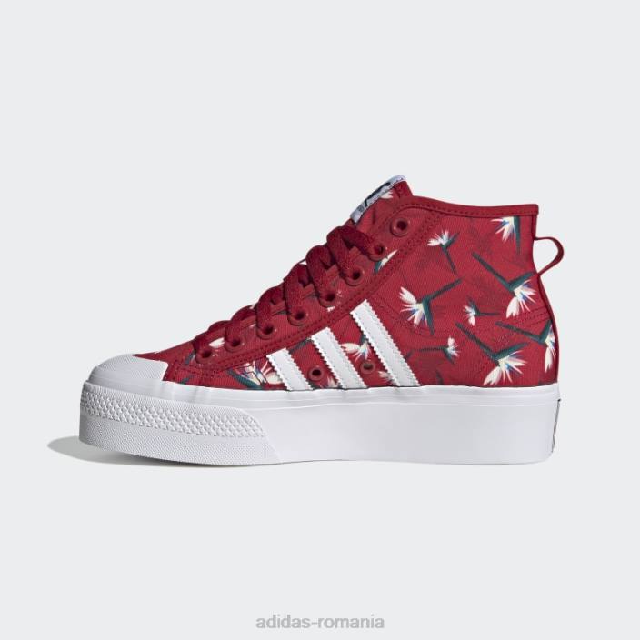 Adidas thebe magugu nizza platform pantofi mijlocii roșii femei roșu/alb/negru 2JBN22184