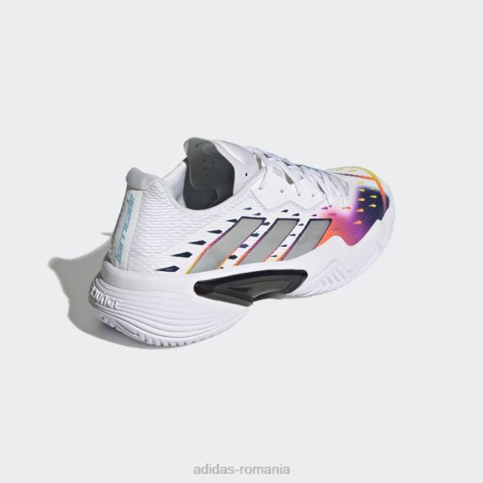 Adidas pantofi de tenis baricade argintii femei alb/argintiu/cian 2JBN16284