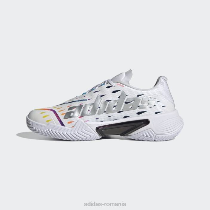 Adidas pantofi de tenis baricade argintii femei alb/argintiu/cian 2JBN16284