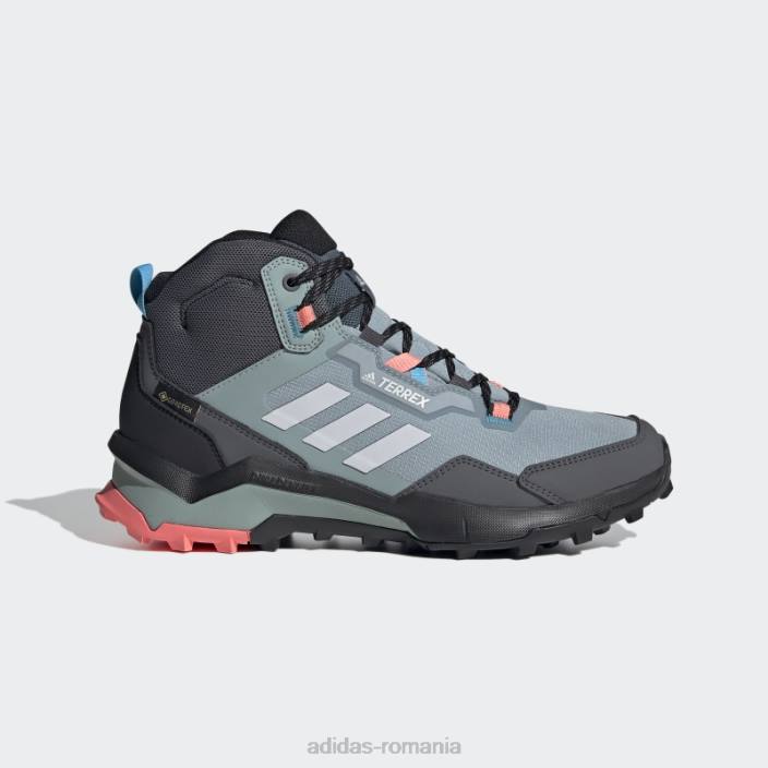 Adidas pantofi de drumeție terrex ax4 mid gore-tex gri femei gri/gri liniuță/roșu acid 2JBN8756