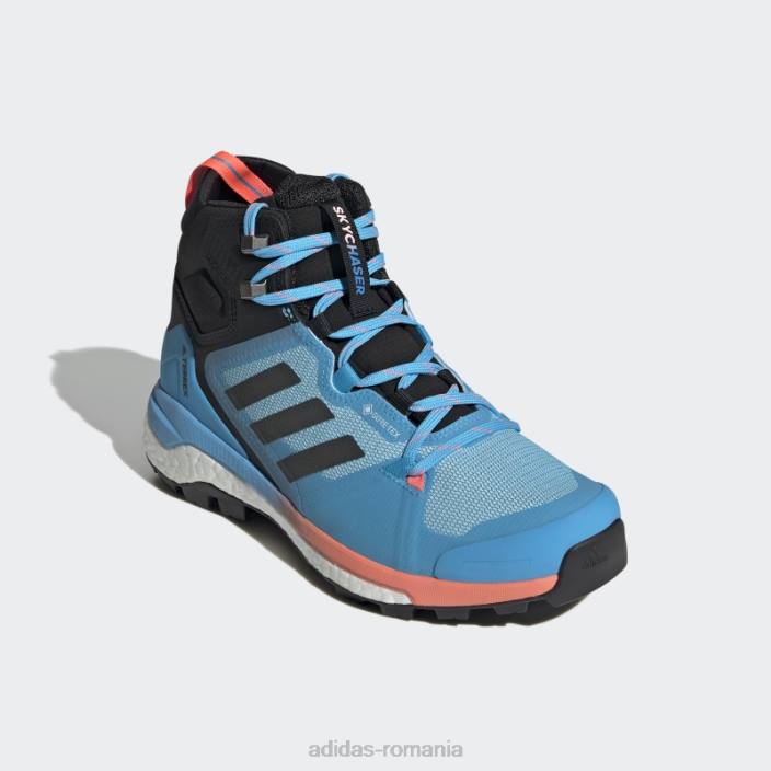 Adidas pantofi de drumeție terrex skychaser 2 mid gore-tex sky rush adidas femei sky rush/gri/roșu acid 2JBN16308