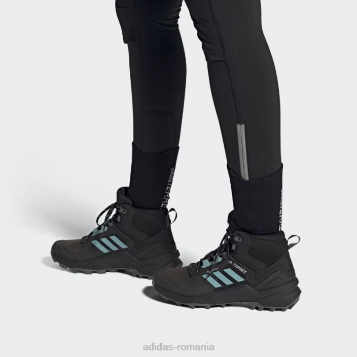Adidas pantofi de drumeție terrex swift r3 mid gore-tex negri femei negru/mint ton/gri 2JBN8672