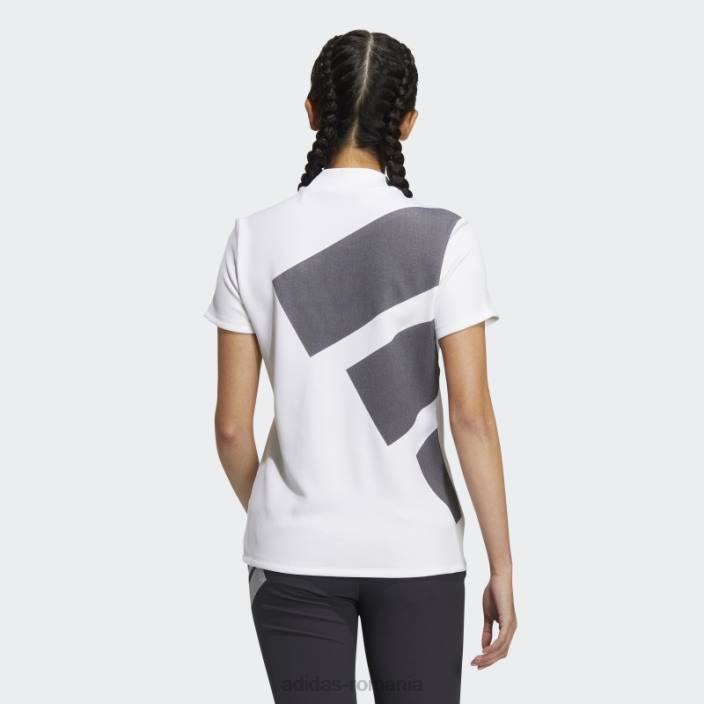 Adidas Cămașă albă aeroready cu 3 bare cu gât fals femei alb 2JBN22817