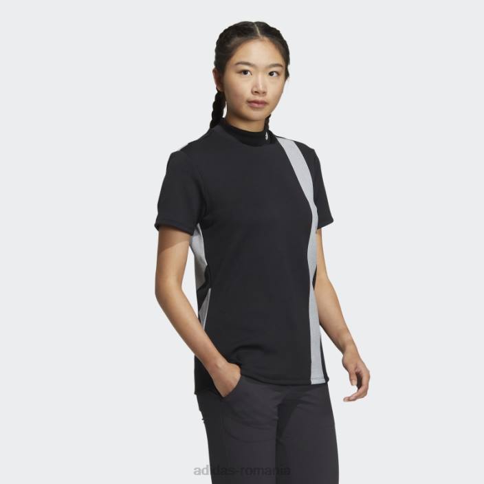 Adidas Cămașă neagră aeroready cu 3 bare cu gât fals femei negru 2JBN22712