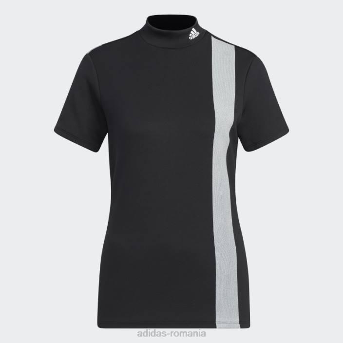 Adidas Cămașă neagră aeroready cu 3 bare cu gât fals femei negru 2JBN22712