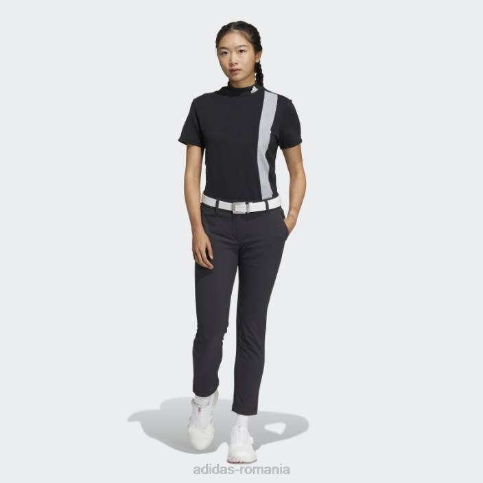 Adidas Cămașă neagră aeroready cu 3 bare cu gât fals femei negru 2JBN22712