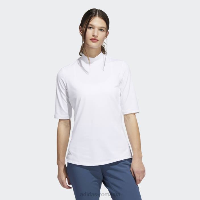 Adidas Essentials mock polo shirt alb femei alb 2JBN22688