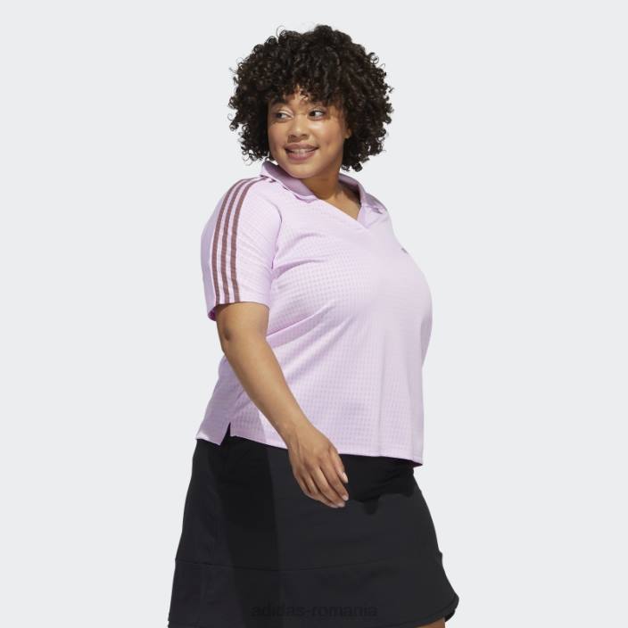 Adidas Tricou polo cu 3 dungi (mărime plus) liliac femei liliac 2JBN22819