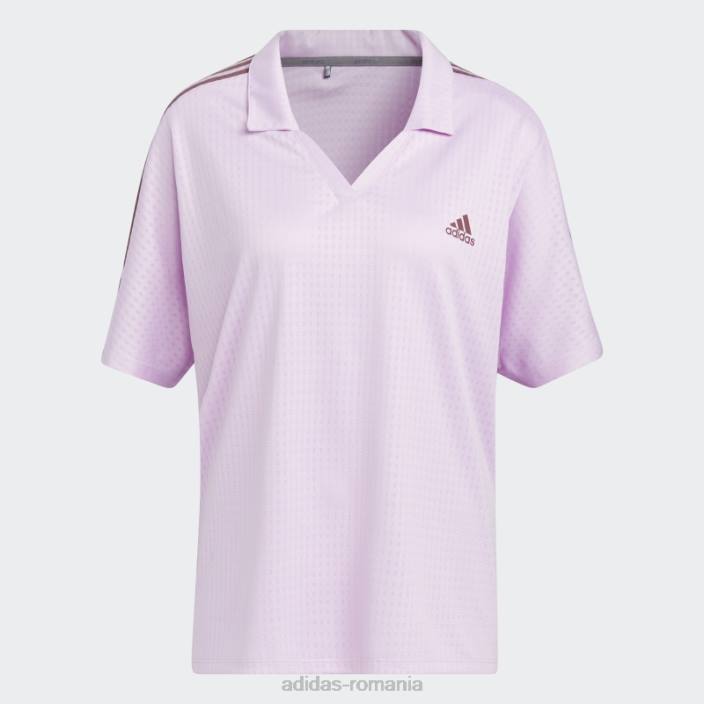 Adidas Tricou polo cu 3 dungi (mărime plus) liliac femei liliac 2JBN22819