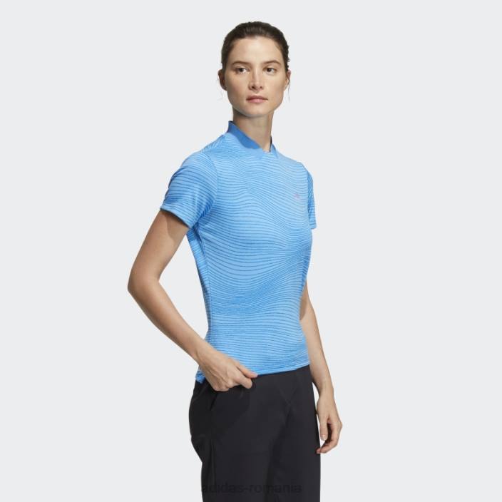 Adidas cămașă albastră făcută pentru a fi refăcută cu guler în coastă femei albastru 2JBN22852