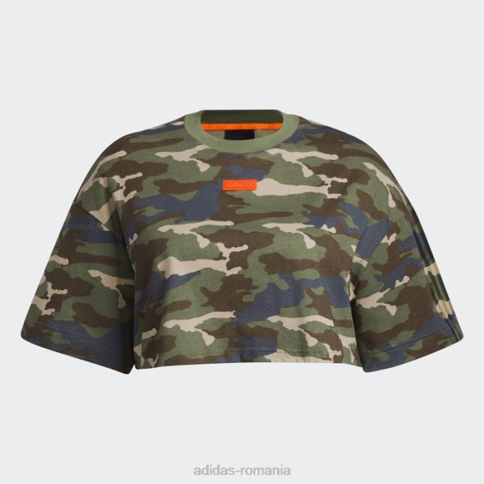 Adidas tricou crop (plus size) camo print adidas femei imprimeu camo 2JBN23256