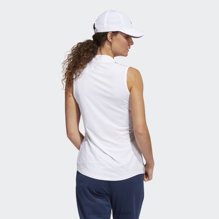 Adidas tricou polo fără mâneci cu dungi în os de pește bleumarin femei marina 2JBN22655