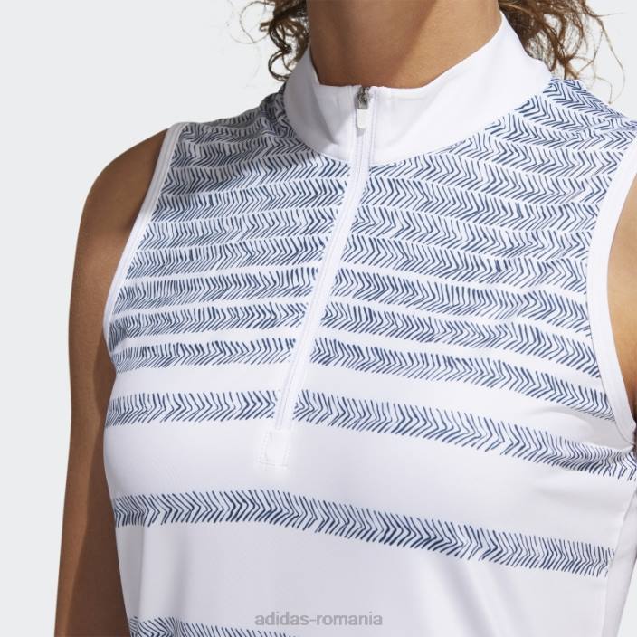 Adidas tricou polo fără mâneci cu dungi în os de pește bleumarin femei marina 2JBN22655