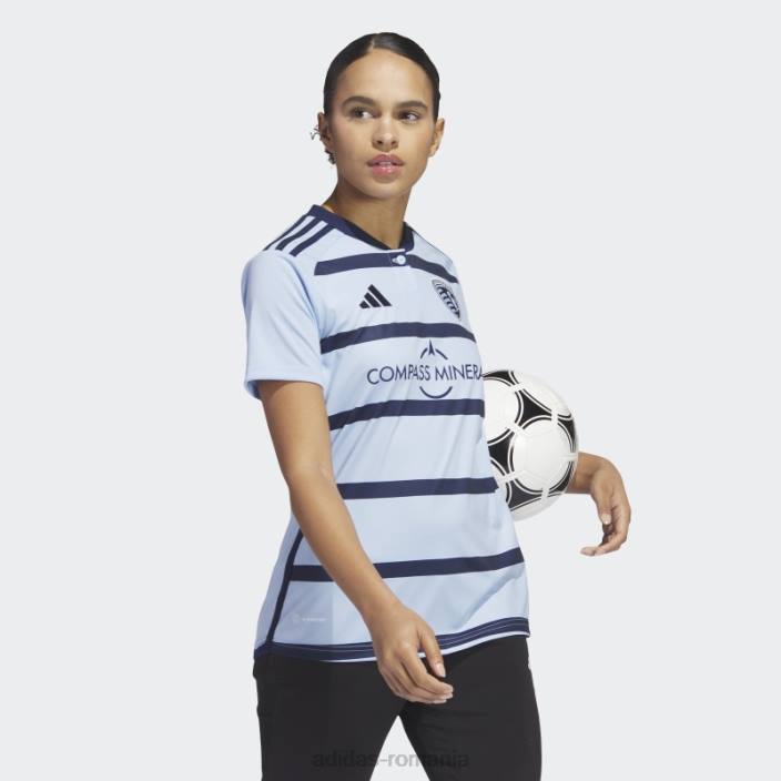 Adidas tricou sporting Kansas City 23/24 acasă, albastru strălucitor femei albastru strălucitor/indigo noapte 2JBN22904