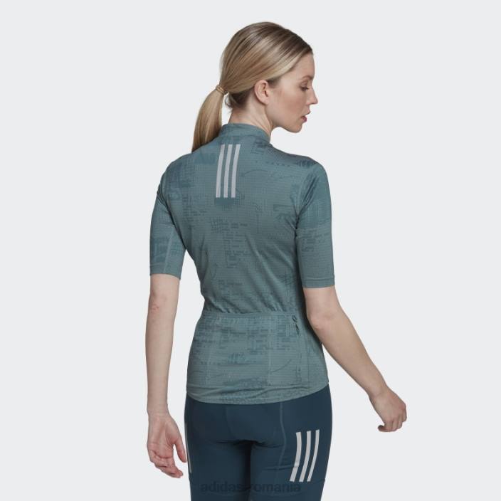 Adidas tricoul ciclism cu mânecă scurtă parley hazy emerald adidas femei smarald neclar 2JBN22872