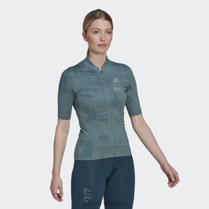 Adidas tricoul ciclism cu mânecă scurtă parley hazy emerald adidas femei smarald neclar 2JBN22872