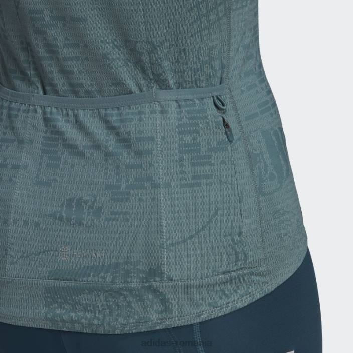 Adidas tricoul ciclism cu mânecă scurtă parley hazy emerald adidas femei smarald neclar 2JBN22872