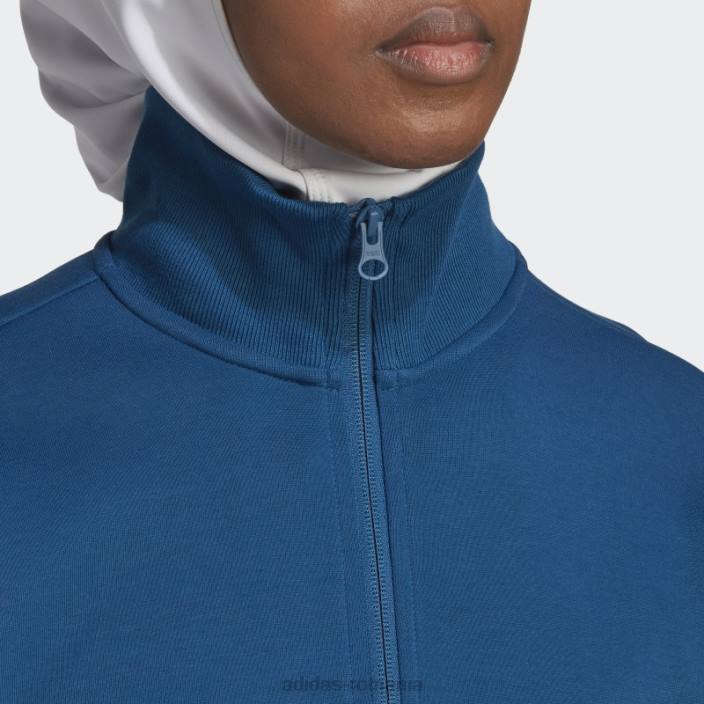 Adidas Hanorac adidas cu fermoar sfert, emblema cu icoane viitoare marine femei marin 2JBN23097