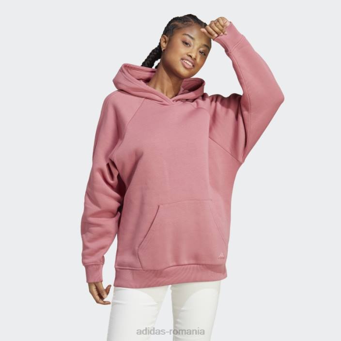 Adidas all szn fleece boyfriend hanorac roz femei roz 2JBN23144