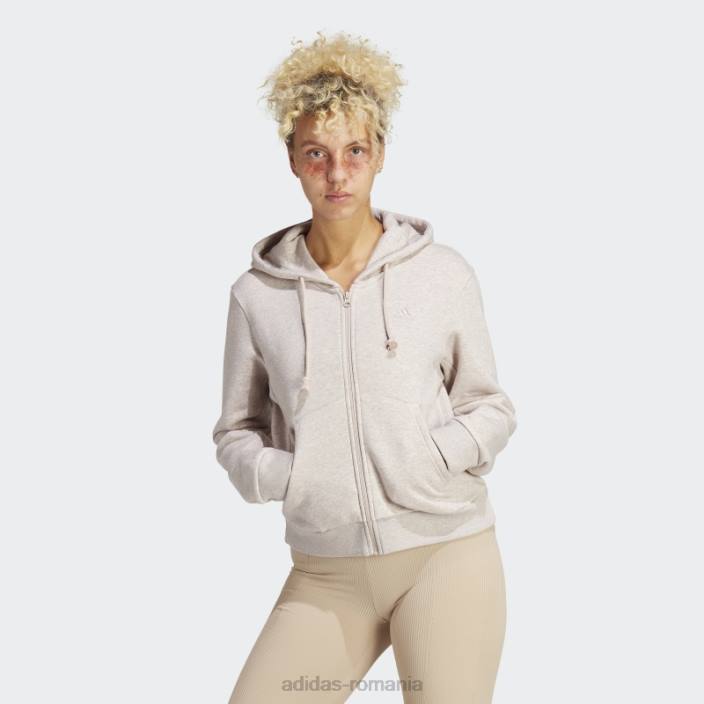 Adidas all szn fleece hanorac cu fermoar complet taupe mel femei taupe mel 2JBN23143