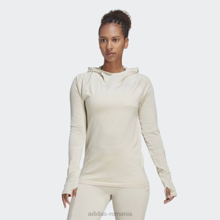 Adidas aluminiu x-city running tricot hanorac cu mânecă lungă adidas femei aluminiu/grinda portocalie 2JBN22995
