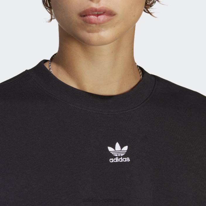 Adidas hanorac adicolor essentials crew negru femei negru 2JBN23065