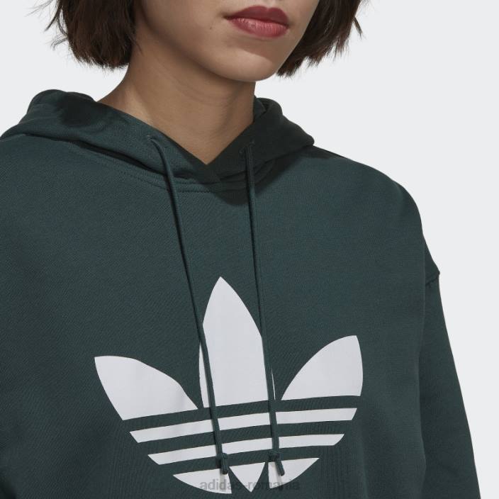 Adidas hanorac adicolor trefoil fashion verde mineral femei verde mineral 2JBN23168