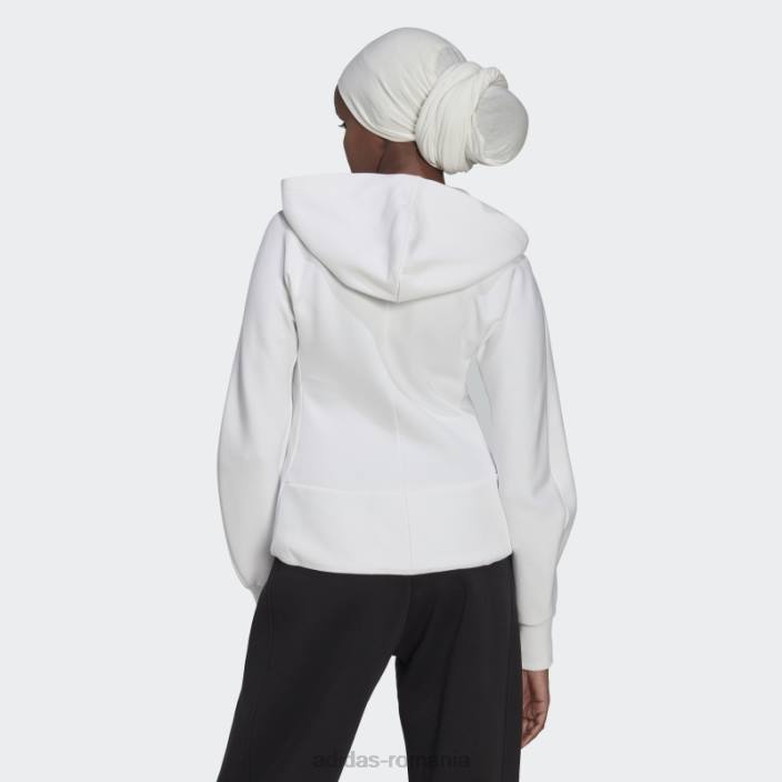 Adidas hanorac adidas cu fermoar complet alb mission victory slim fit femei alb 2JBN23031