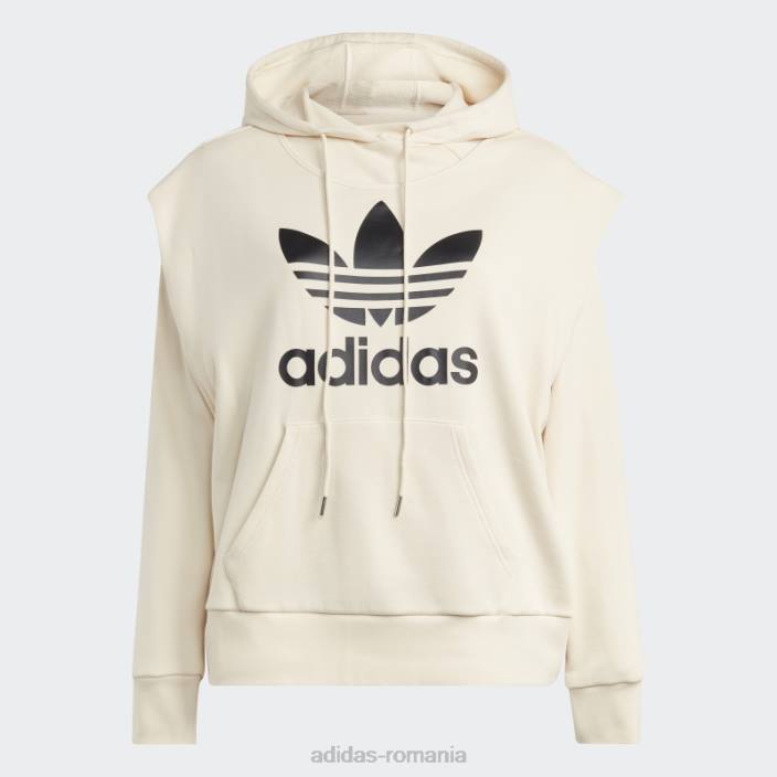 Adidas hanorac alb, întotdeauna original, trifoil (plus mărime) femei alb 2JBN23201