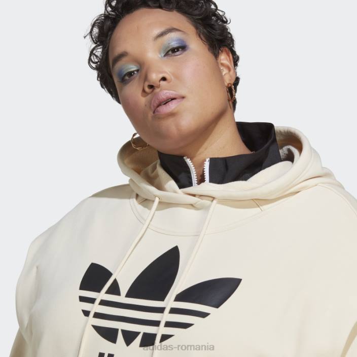 Adidas hanorac alb, întotdeauna original, trifoil (plus mărime) femei alb 2JBN23201