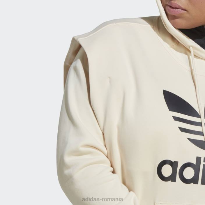 Adidas hanorac alb, întotdeauna original, trifoil (plus mărime) femei alb 2JBN23201