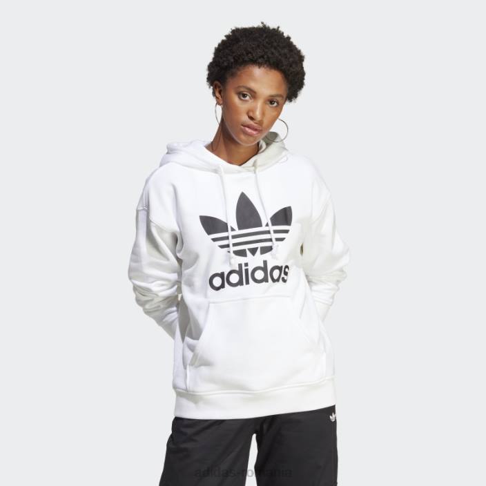 Adidas hanorac alb trefoil femei alb 2JBN23093