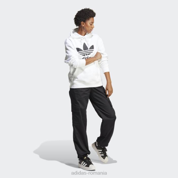 Adidas hanorac alb trefoil femei alb 2JBN23093