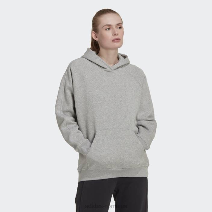 Adidas hanorac boyfriend gri mediu all szn fleece femei gri mediu 2JBN23207