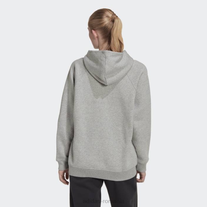 Adidas hanorac boyfriend gri mediu all szn fleece femei gri mediu 2JBN23207