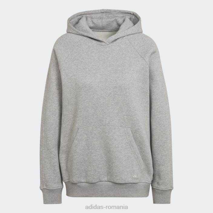 Adidas hanorac boyfriend gri mediu all szn fleece femei gri mediu 2JBN23207